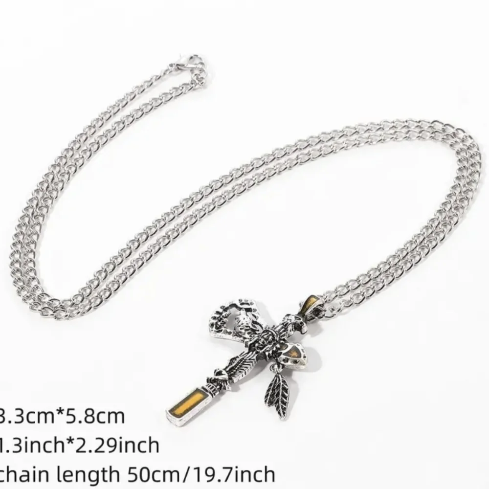 New Indian Ax Shaped Pendant Engraved Eagle Wolf Head Pendant Necklace, T5B4A